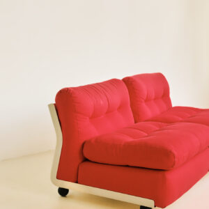 B&B Italia Amanta red lounge chair set by Mario Bellini, 1970's