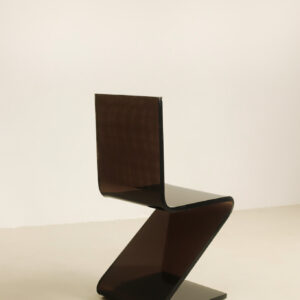 Smoke Acrylic Z Chair in the Style of Gerrit Rietveld, 1980's